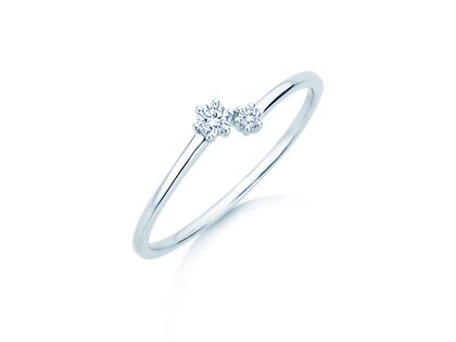 Bague de fiançailles You & Me Soft en 14K or blanc avec diamants 0,09ct G/SI