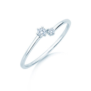 Bague de fiançailles You & Me Soft en 14K or blanc avec diamants 0,09ct G/SI