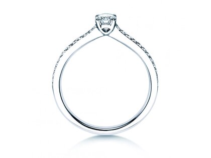 Bague de fiançailles Claire Petite dans 18K or blanc avec diamants 0,50ct G/SI