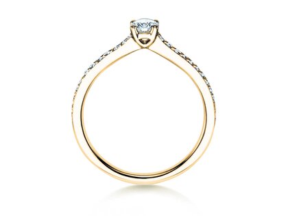 Bague de fiançailles Claire Petite dans 18K or jaune avec diamants 0,50ct G/SI
