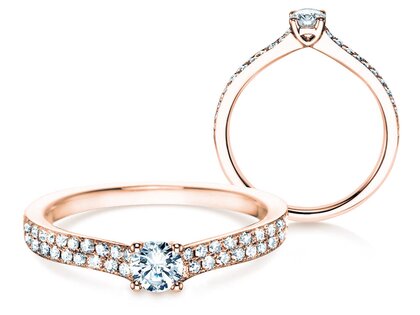 Bague de fiançailles Claire Petite dans 18K or rose avec diamants 0,50ct G/SI