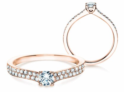 Bague de fiançailles Claire Petite dans 18K or rose avec diamants 0,50ct G/SI