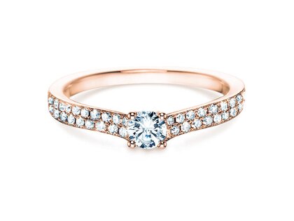 Bague de fiançailles Claire Petite dans 18K or rose avec diamants 0,50ct G/SI