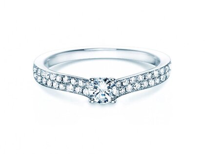 Bague de fiançailles Claire Petite dans 18K or blanc avec diamants 0,50ct G/SI