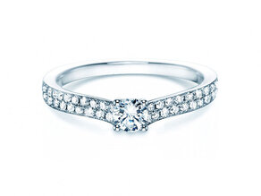 Bague de fiançailles Claire Petite dans 18K or blanc avec diamants 0,50ct G/SI