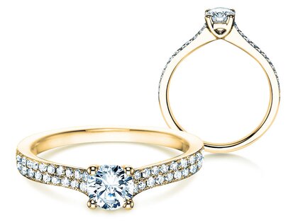 Bague de fiançailles Claire dans 18K or jaune avec diamants 0,70ct G/SI