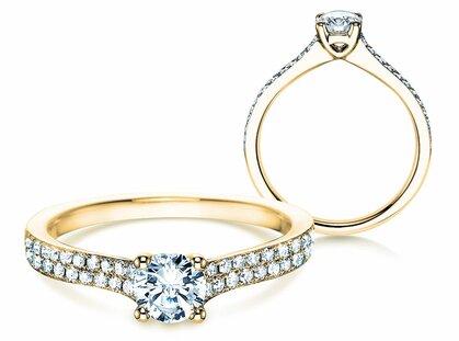 Bague de fiançailles Claire dans 18K or jaune avec diamants 0,70ct G/SI