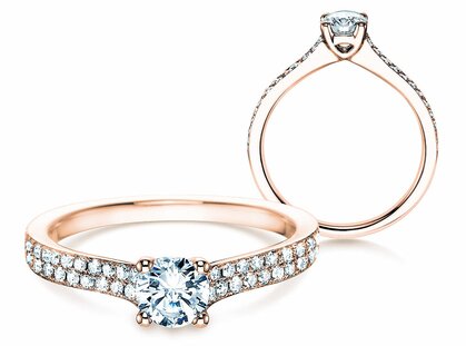 Bague de fiançailles Claire dans 18K or rose avec diamants 0,70ct G/SI