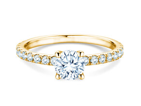 Bague de fiançailles Classic 4 Pavé en 14K or jaune avec diamants de laboratoire 1,19ct E/VS
