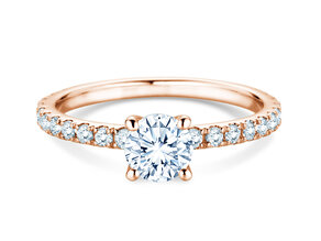 Bague de fiançailles Classic 4 Pavé en 18K or rose avec diamants de laboratoire 1,19ct E/VS