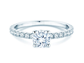 Bague de fiançailles Classic 4 Pavé diamant de laboratoire