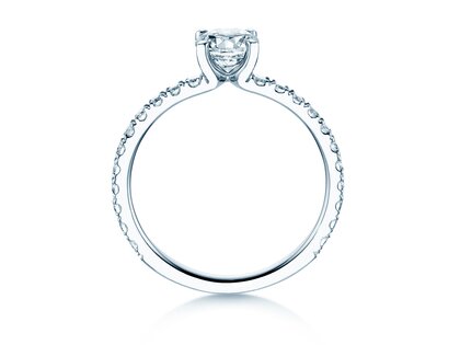 Bague de fiançailles Classic 4 Pavé diamant de laboratoire
