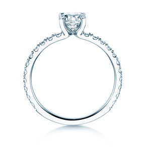 Bague de fiançailles Classic 4 Pavé diamant de laboratoire