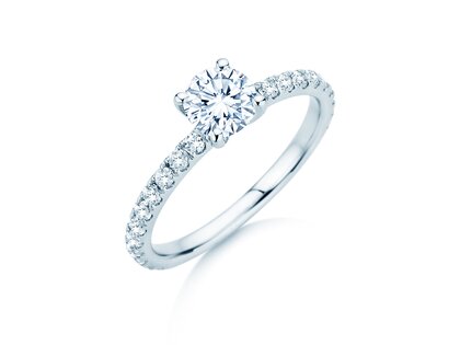 Bague de fiançailles Classic 4 Pavé diamant de laboratoire