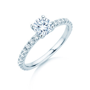 Bague de fiançailles Classic 4 Pavé diamant de laboratoire
