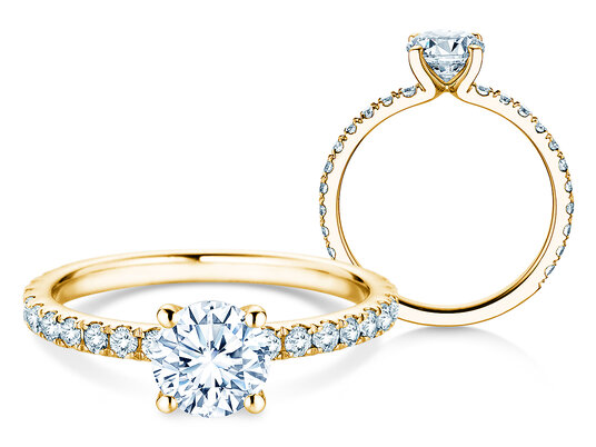 Bague de fiançailles Classic 4 Pavé diamant de laboratoire