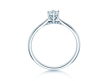 Bague de fiançailles Classic 6 Hidden Halo en 14K or blanc avec diamants 0,30ct G/SI