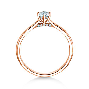 Bague de fiançailles Classic 6 Hidden Halo en 14K or rose avec diamants 0,30ct G/SI