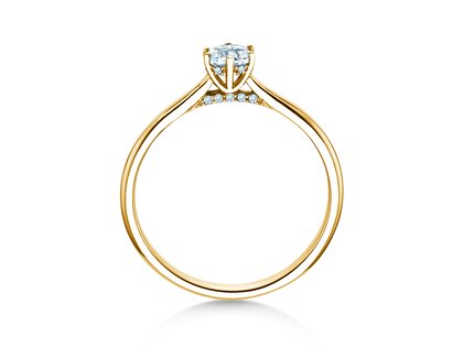 Bague de fiançailles Classic 6 Hidden Halo en 14K or jaune avec diamants 0,30ct G/SI