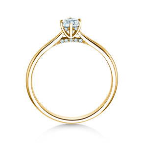 Bague de fiançailles Classic 6 Hidden Halo en 14K or jaune avec diamants 0,30ct G/SI