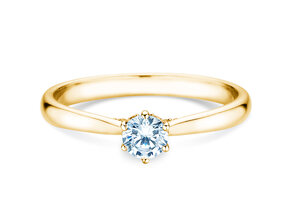 Bague de fiançailles Classic 6 Hidden Halo en 14K or jaune avec diamants 0,30ct G/SI