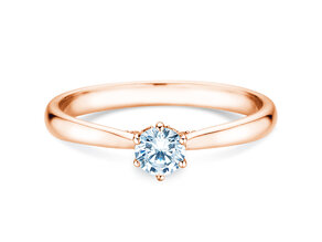 Bague de fiançailles Classic 6 Hidden Halo en 14K or rose avec diamants 0,30ct G/SI