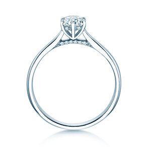 Bague de fiançailles Classic 6 Hidden Halo en 14K or blanc avec diamants 0,55ct G/SI