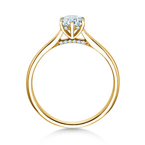 Bague de fiançailles Classic 6 Hidden Halo en 14K or jaune avec diamants 0,55ct G/SI