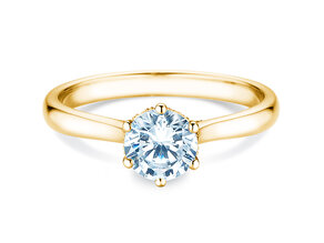 Bague de fiançailles Classic 6 Hidden Halo en or jaune