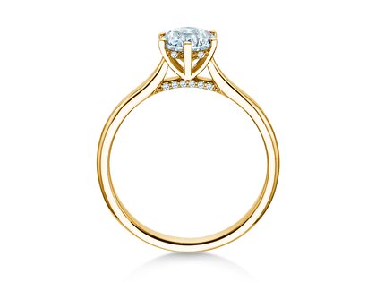 Bague de fiançailles Classic 6 Hidden Halo en or jaune