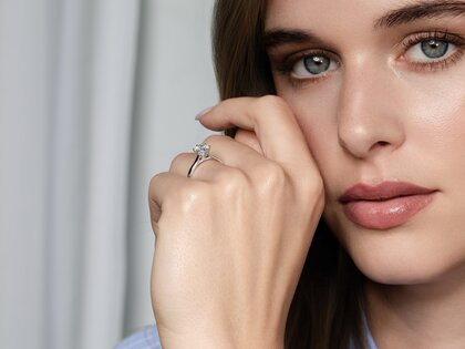 Bague de fiançailles Classic 6 Hidden Halo en 14K or jaune avec diamants 1,08ct G/SI