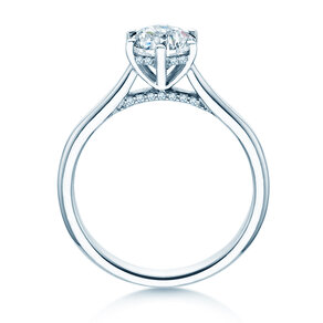 Bague de fiançailles Classic 6 Hidden Halo en 14K or blanc avec diamants 1,08ct G/SI