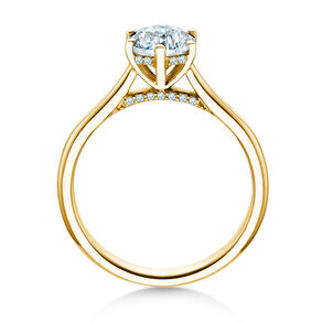 Bague de fiançailles Classic 6 Hidden Halo en 14K or jaune avec diamants 1,08ct G/SI