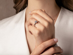 Bague de fiançailles Classic 6 Hidden Halo en 14K or jaune avec diamants 1,08ct G/SI