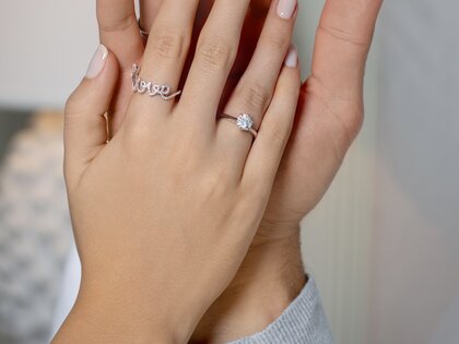 Bague de fiançailles Classic 6 Hidden Halo en 14K or jaune avec diamants 1,08ct G/SI