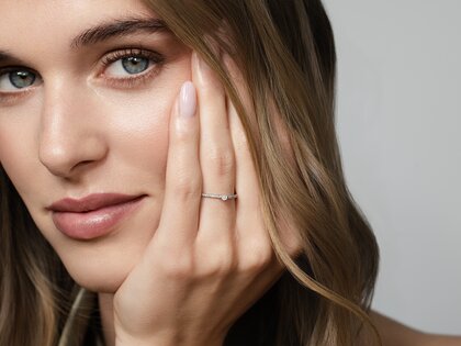 Bague de fiançailles Classic Pavé dans 14K or blanc avec diamants 0,20ct G/SI