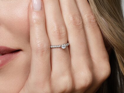 Bague de fiançailles Classic Pavé dans 18K or jaune avec diamants 0,40ct G/SI