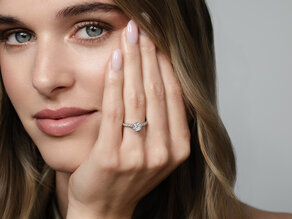 Bague de fiançailles Classic Pavé en 18K or blanc avec diamants 0,70ct G/SI
