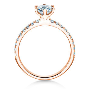 Bague de fiançailles Classic Pavé en 18K or rose avec diamants 1,11ct G/SI