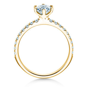 Bague de fiançailles Classic Pavé en 14K or jaune avec diamants 1,11ct G/SI