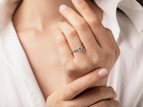 Bague de fiançailles Classic Pavé en 14K or jaune avec diamants 1,11ct G/SI