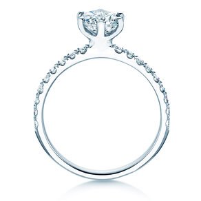 Bague de fiançailles Classic Pavé en 14K or blanc avec diamants 1,36ct G/SI