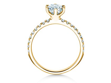 Bague de fiançailles Classic Pavé en 18K or jaune avec diamants 1,36ct G/SI