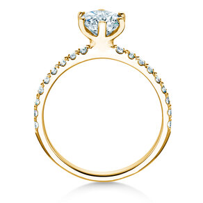 Bague de fiançailles Classic Pavé en 18K or jaune avec diamants 1,36ct G/SI
