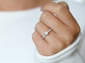 Bague de fiançailles Classic Pavé dans 18K or jaune avec diamants 0,60ct G/SI