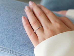 Bague de fiançailles Classic Pavé dans 18K or blanc avec diamants 0,30ct G/SI