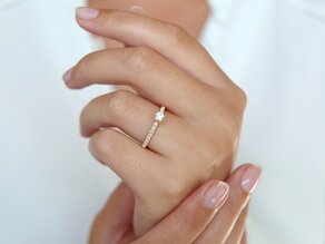 Bague de fiançailles Classic Pavé dans or jaune
