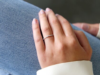 Bague de fiançailles Classic Pavé dans 14K or blanc avec diamants 0,20ct G/SI
