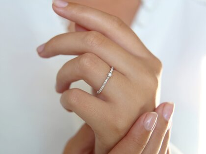 Bague de fiançailles Classic Pavé dans 14K or blanc avec diamants 0,20ct G/SI