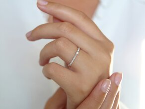 Bague de fiançailles Classic Pavé dans 14K or blanc avec diamants 0,20ct G/SI